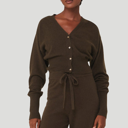 alo Women's Cashmere Jet Set Cardigan - Espresso