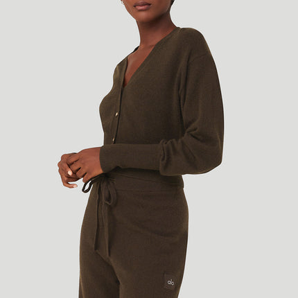 alo Women's Cashmere Jet Set Cardigan - Espresso