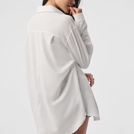 alo Women's Dreamscape Button Down Long Sleeve - White