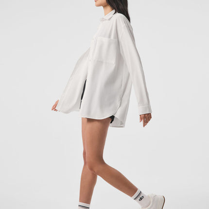 alo Women's Dreamscape Button Down Long Sleeve - White
