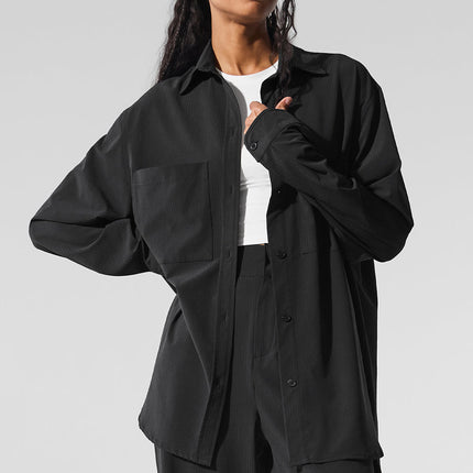 alo Women's Dreamscape Button Down Long Sleeve - Black