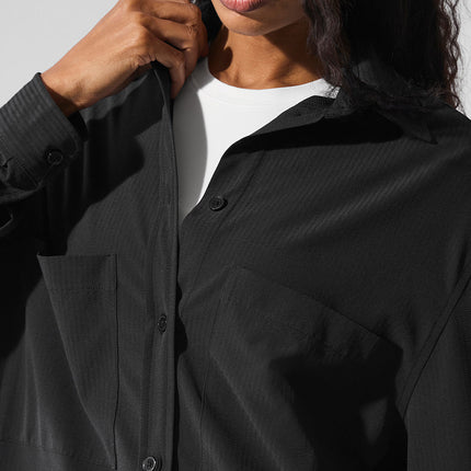 alo Women's Dreamscape Button Down Long Sleeve - Black