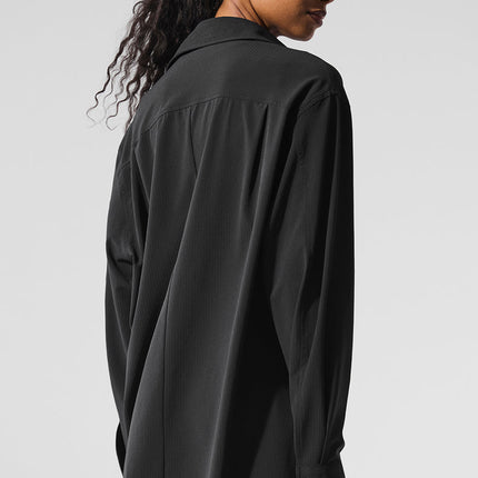 alo Women's Dreamscape Button Down Long Sleeve - Black