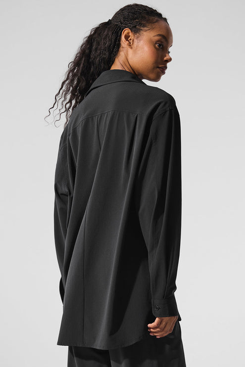 alo Women's Dreamscape Button Down Long Sleeve - Black