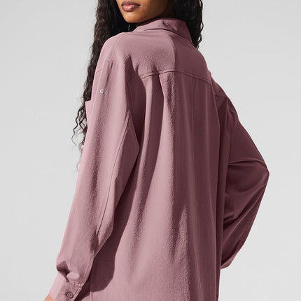 alo Women's Dreamscape Button Down Long Sleeve - Smoky Quartz