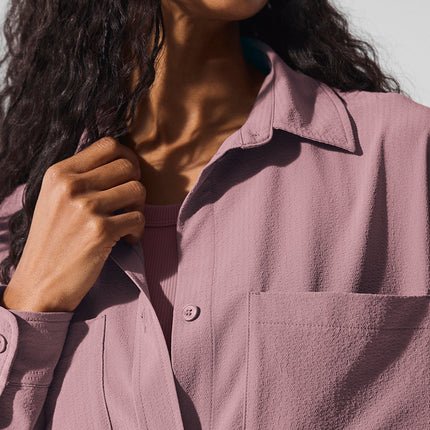 alo Women's Dreamscape Button Down Long Sleeve - Smoky Quartz