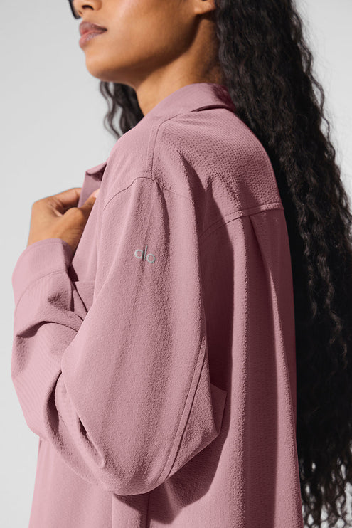 alo Women's Dreamscape Button Down Long Sleeve - Smoky Quartz