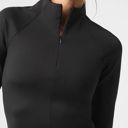 alo Women's Airlift Winter Warm 1/4 Zip Long Sleeve - Black