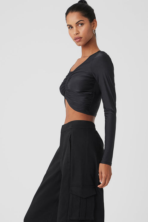 alo Women's Standout Long Sleeve - Black