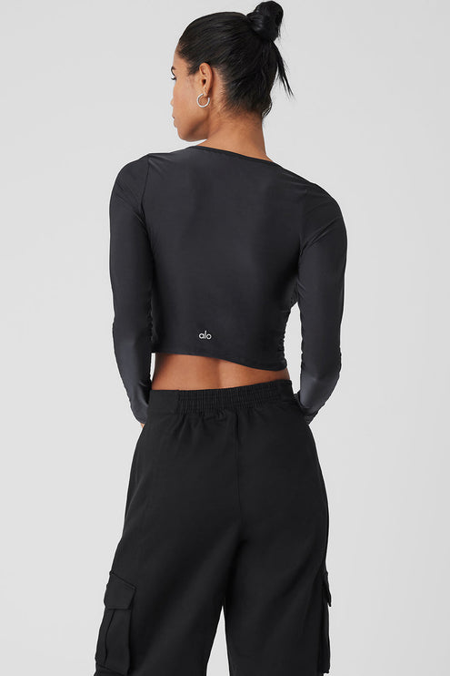 alo Women's Standout Long Sleeve - Black