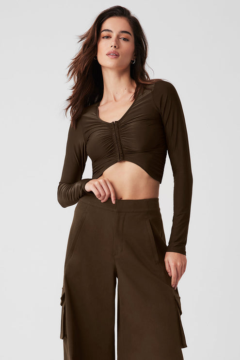 alo Women's Standout Long Sleeve - Espresso