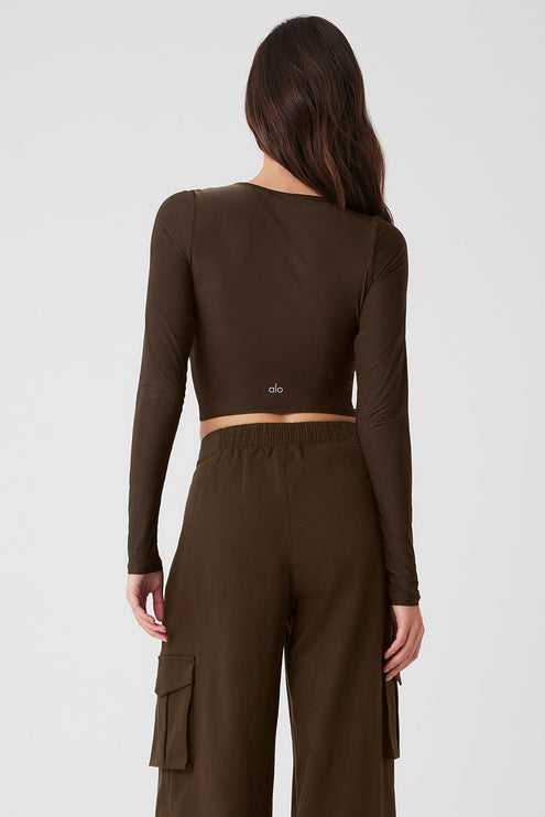 alo Women's Standout Long Sleeve - Espresso