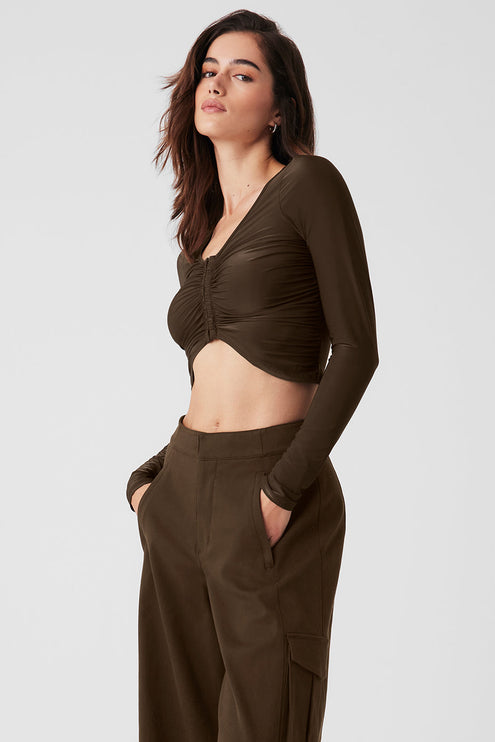 alo Women's Standout Long Sleeve - Espresso