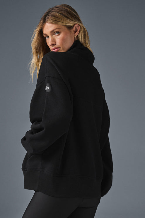 alo Women's Hazy Mock Neck Pullover - Black