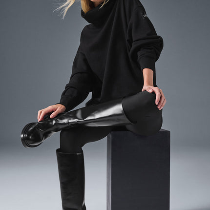alo Women's Hazy Mock Neck Pullover - Black