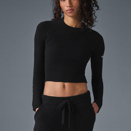 alo Women's Snuggle Up Sweater Long Sleeve - Black