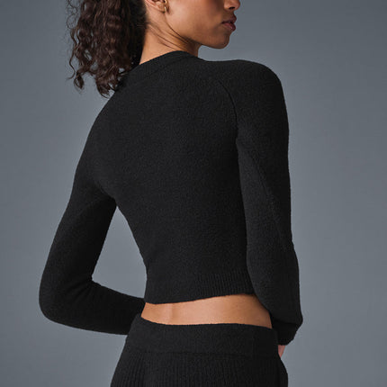 alo Women's Snuggle Up Sweater Long Sleeve - Black