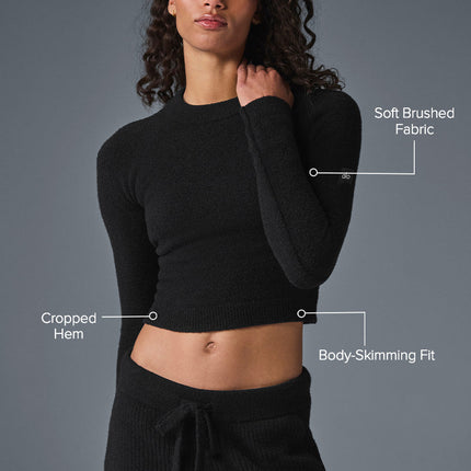 alo Women's Snuggle Up Sweater Long Sleeve - Black