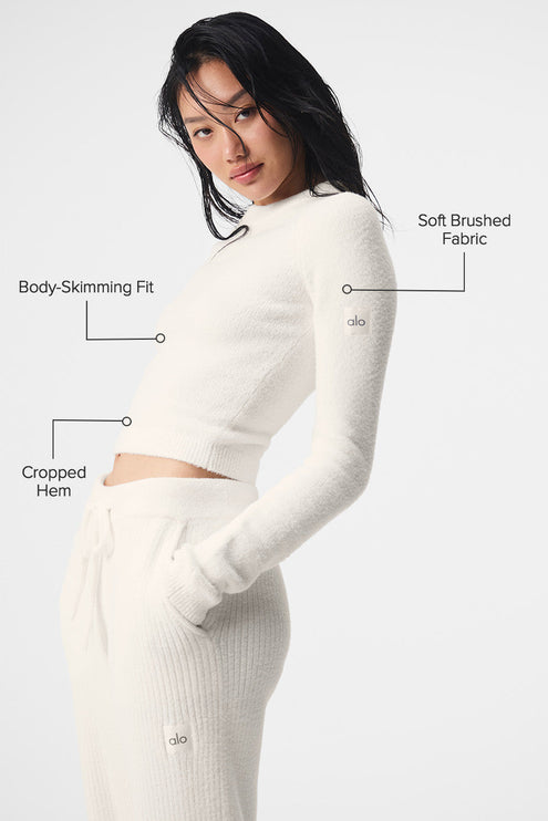 alo Women's Snuggle Up Sweater Long Sleeve - Ivory