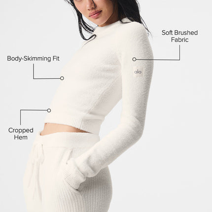 alo Women's Snuggle Up Sweater Long Sleeve - Ivory