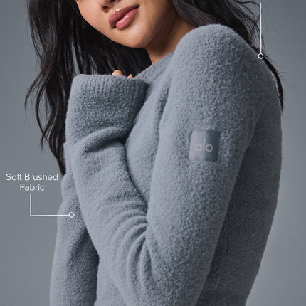 alo Women's Snuggle Up Sweater Long Sleeve - Steel Grey