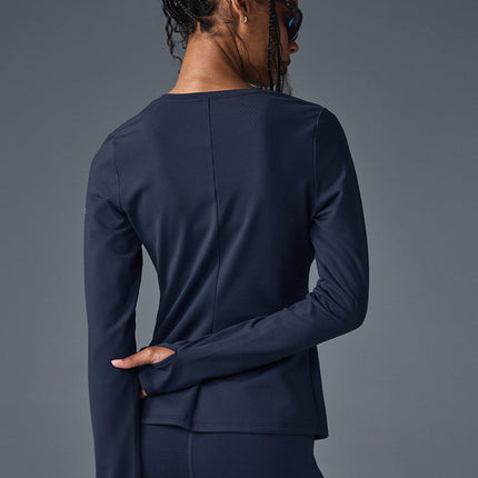 alo Women's Airbrush Winter Warm Nocturne Long Sleeve - Navy