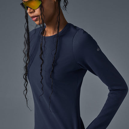 alo Women's Airbrush Winter Warm Nocturne Long Sleeve - Navy