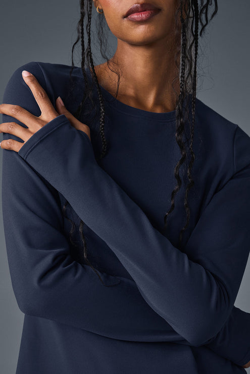 alo Women's Airbrush Winter Warm Nocturne Long Sleeve - Navy
