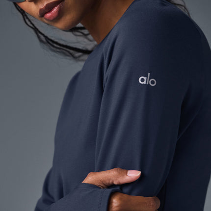 alo Women's Airbrush Winter Warm Nocturne Long Sleeve - Navy