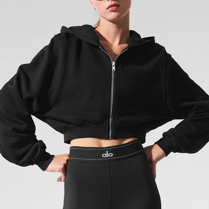 alo Women's Sweet Escape Zip Up Hoodie - Black