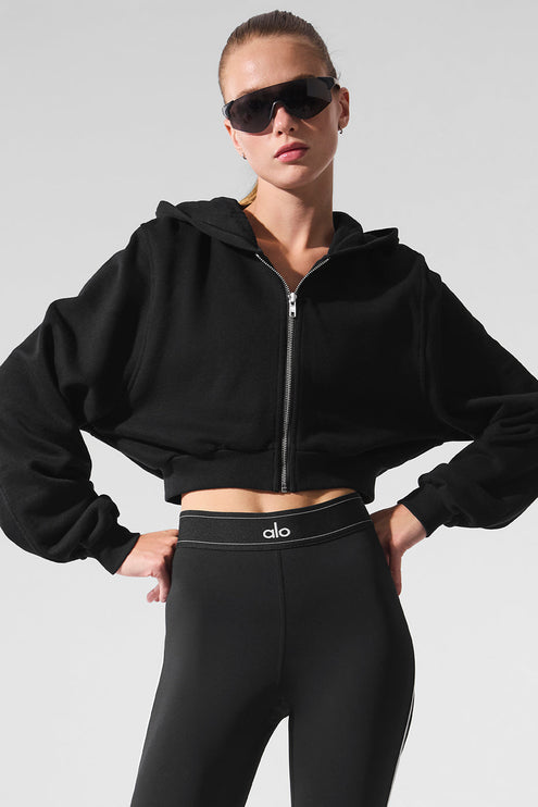 alo Women's Sweet Escape Zip Up Hoodie - Black