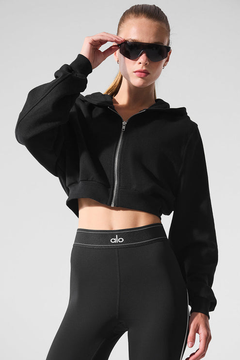 alo Women's Sweet Escape Zip Up Hoodie - Black