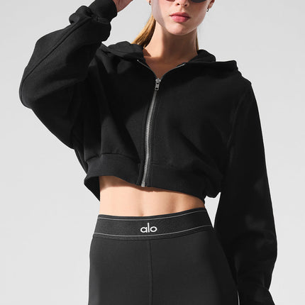 alo Women's Sweet Escape Zip Up Hoodie - Black