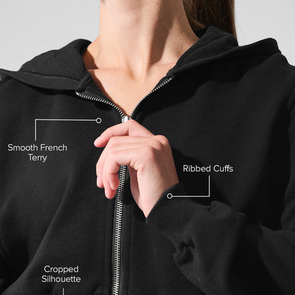 alo Women's Sweet Escape Zip Up Hoodie - Black