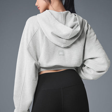 alo Women's Sweet Escape Zip Up Hoodie - Athletic Heather Grey