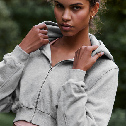 alo Women's Sweet Escape Zip Up Hoodie - Athletic Heather Grey