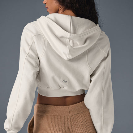 alo Women's Sweet Escape Zip Up Hoodie - Ivory