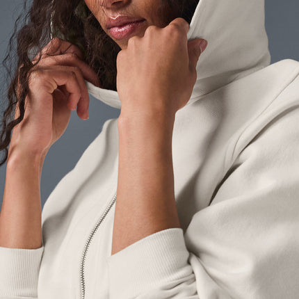 alo Women's Sweet Escape Zip Up Hoodie - Ivory