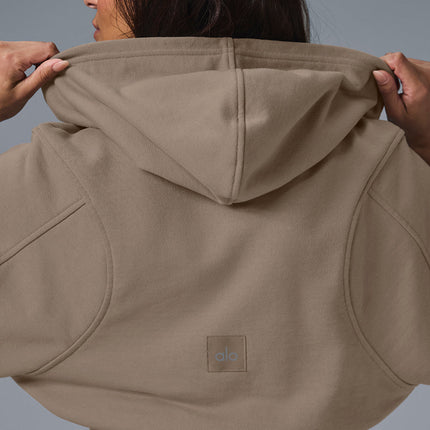 alo Women's Sweet Escape Zip Up Hoodie - Gravel