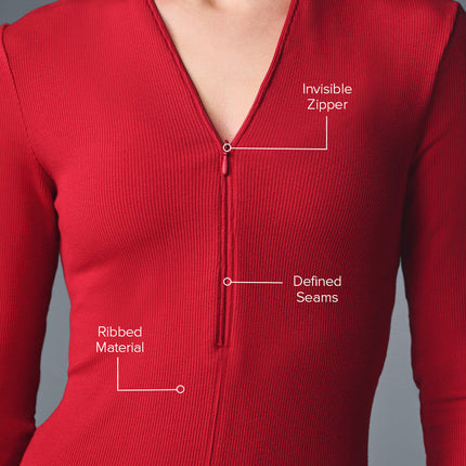 alo Women's Ribbed Mesmerize Long Sleeve - Bold Red