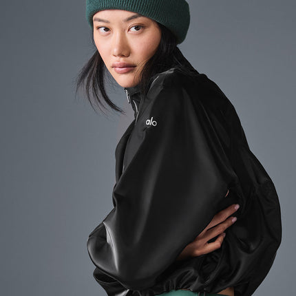 alo Women's Cropped Afterglow Pullover - Black