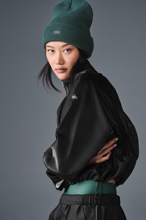 alo Women's Cropped Afterglow Pullover - Black