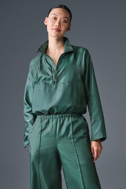 alo Women's Cropped Afterglow Pullover - Winter Ivy