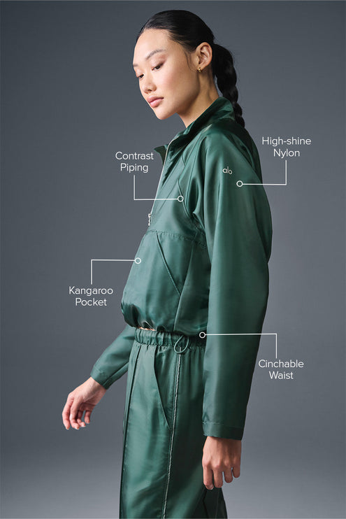 alo Women's Cropped Afterglow Pullover - Winter Ivy