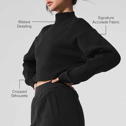 alo Women's Cropped Serenity Coverup - Black
