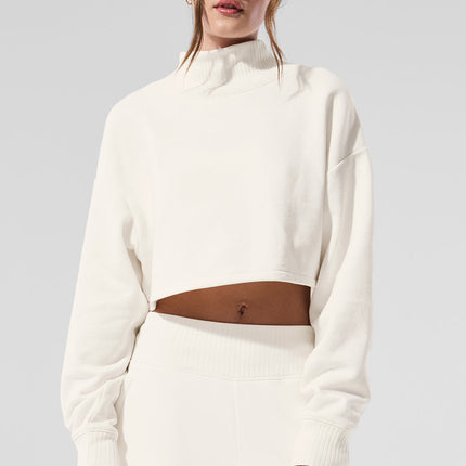 alo Women's Cropped Serenity Coverup - Ivory