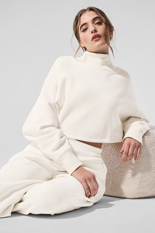 alo Women's Cropped Serenity Coverup - Ivory