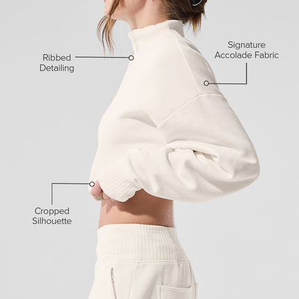 alo Women's Cropped Serenity Coverup - Ivory