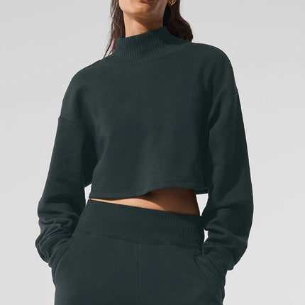 alo Women's Cropped Serenity Coverup - Charcoal Green