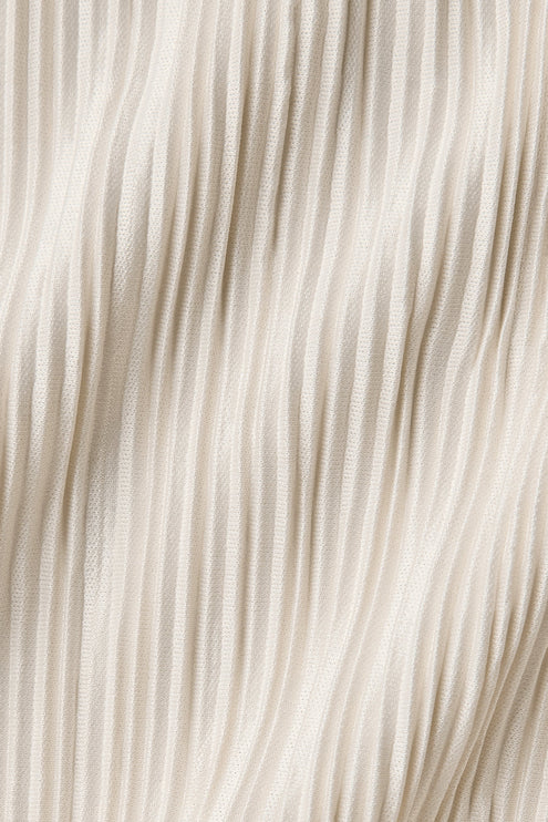 alo Women's Micro Plisse Shirt Dress - Oat Milk